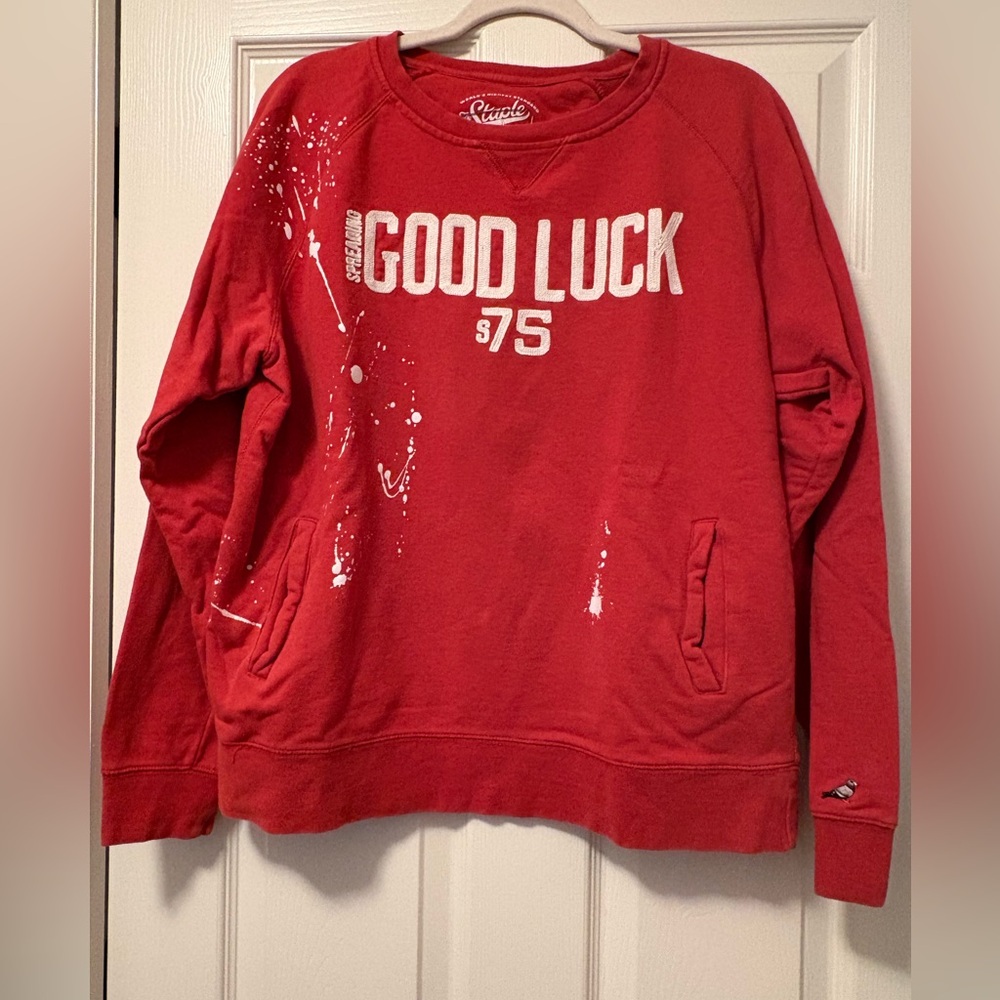 Orange Graphic Sweatshirt With Pockets